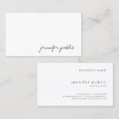 Carte De Visite Modèle simple moderne de script élégant tendance (Devant / Derrière)