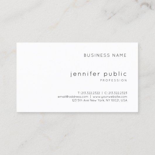 Carte De Visite Modèle simple moderne de script élégant tendance (Dos)