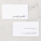 Carte De Visite Modèle simple moderne d'écriture manuscrite élégan (Devant / Derrière)