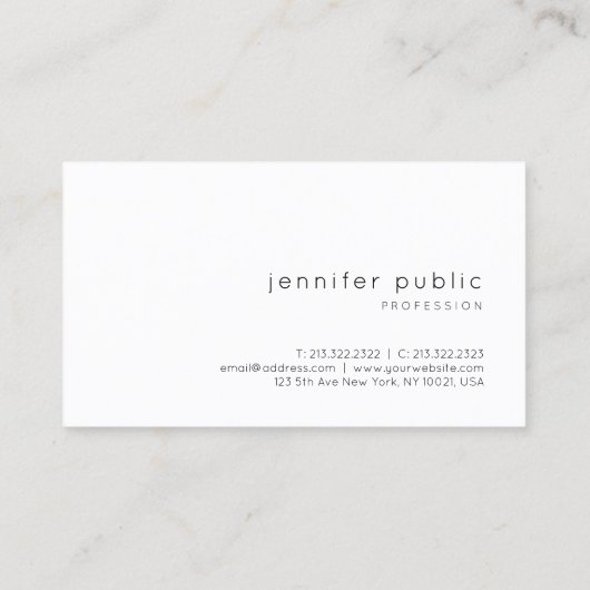 Carte De Visite Modèle simple moderne d'écriture manuscrite élégan (Dos)