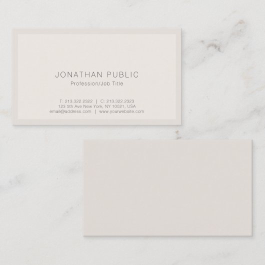 Carte De Visite Modèle simple, moderne et créatif Haut (Devant / Derrière)