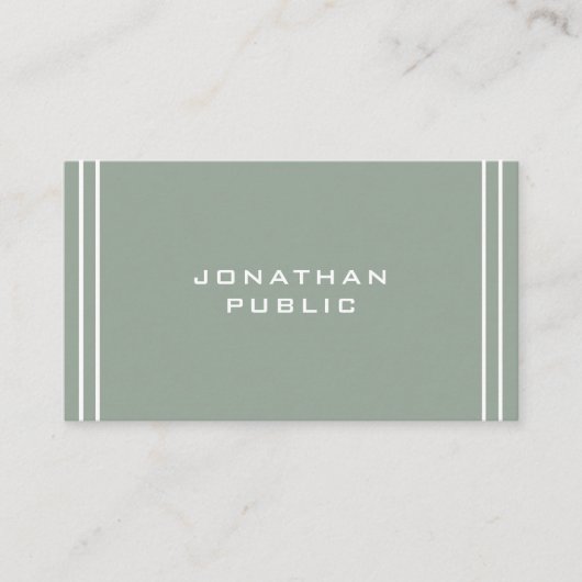 Carte De Visite Modèle simple moderne professionnel vert élégant (Devant)