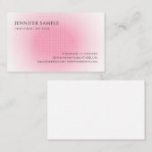Carte De Visite Modèle simple moderne tendance rose et blanc (Devant / Derrière)