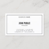 Carte De Visite Modèle simple noir et blanc sur mesure (Dos)