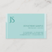Carte De Visite Modèle simple professionnel de monogramme vert (Dos)
