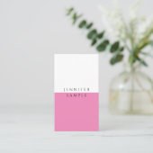 Carte De Visite Modèle simple professionnel élégant rose chaud (Debout devant)