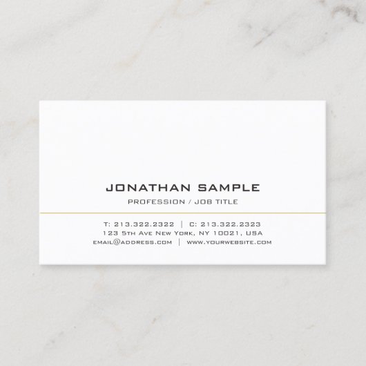 Carte De Visite Modèle simple professionnel moderne élégant (Devant)