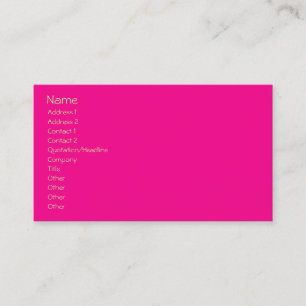 Carte De Visite Modèle simple, rose simple et orange mandarin