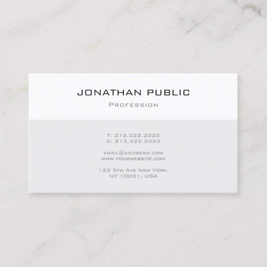 Carte De Visite Modèle simple tendance élégant moderne professionn (Devant)
