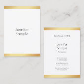 Carte De Visite Modèle tendance Or blanc moderne Professionnel mod (Devant / Derrière)
