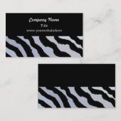 Carte De Visite Modèle Zebra en bleu et noir (Devant / Derrière)