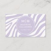 Carte De Visite Modèle Zèbre blanc violet personnalisé Professionn (Devant)