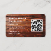 Carte De Visite Modèles Code QR Charpentier Aspect Rustique (Devant)