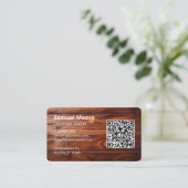 Carte De Visite Modèles Code QR Charpentier Aspect Rustique (Debout devant)