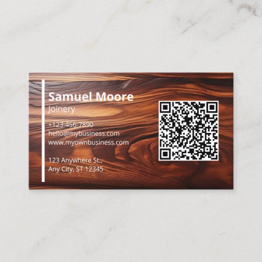 Carte De Visite Modèles de bois de Cocobolo (Devant)