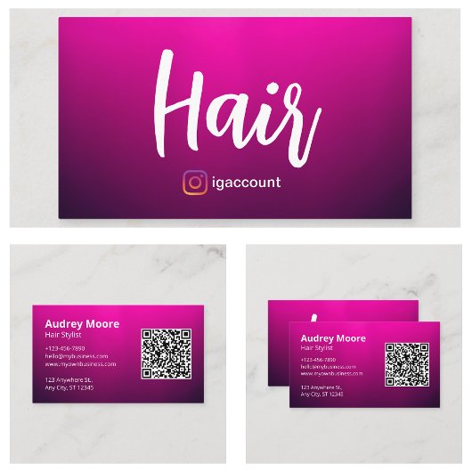 Carte De Visite Modèles de codes QR pour coiffeurs professionnels