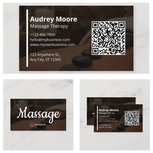 Carte De Visite Modèles de conception de thérapie de massage profe