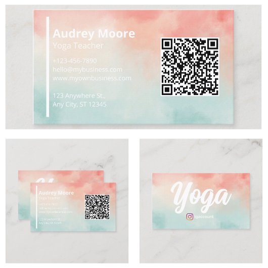 Carte De Visite Modèles de conception pour professeurs de yoga pro