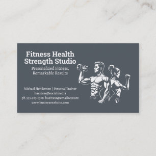 Carte De Visite Modèles de fitness Santé Gymnase