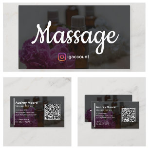 Carte De Visite Modèles de Massage Professionnel Moderne