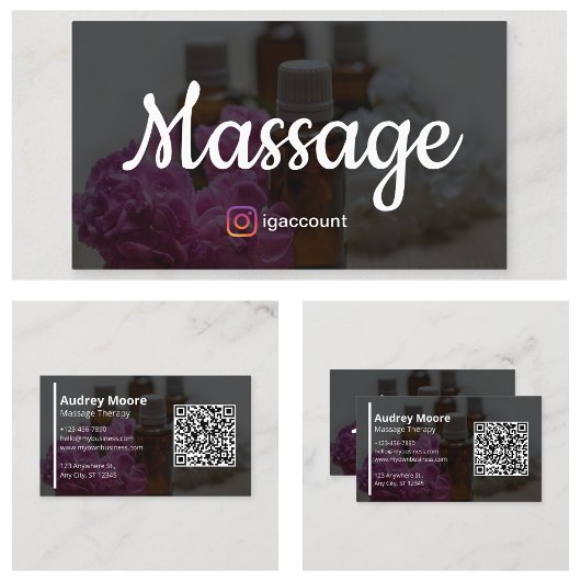 Carte De Visite Modèles de Massage Professionnel Moderne
