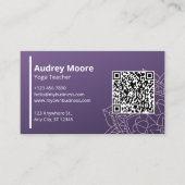 Carte De Visite Modèles de QR Code pour Enseignants de Yoga (Devant)