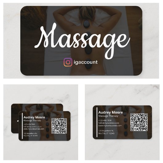 Carte De Visite Modèles de Thérapie de Massage