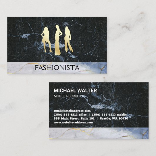 Carte De Visite Modèles d'or | Marbre (Devant / Derrière)