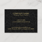 Carte De Visite Modèles du concepteur d'événements Gold & Black Fl (Dos)