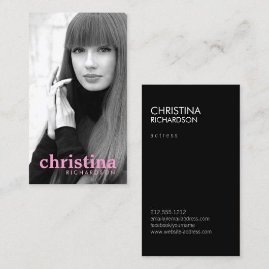 Carte De Visite Modèles et acteurs Capture d'écran moderne III (Devant / Derrière)