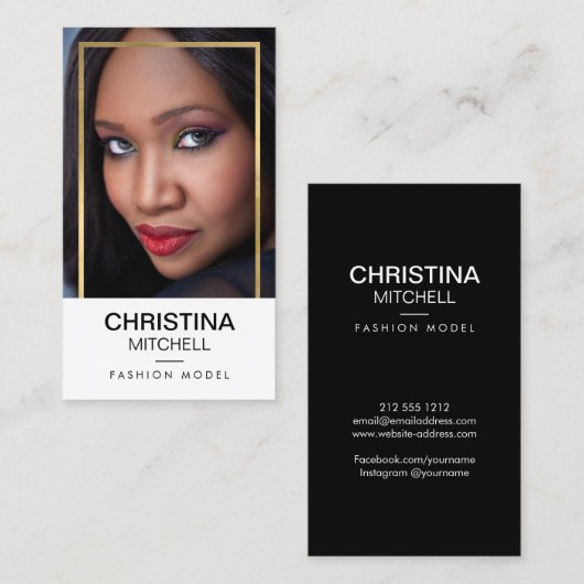 Carte De Visite Modèles et acteurs Moderne Capture d'écran Faux Go (Devant / Derrière)