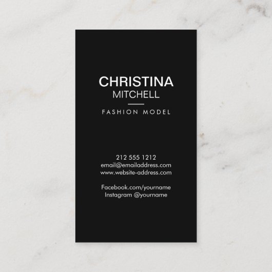 Carte De Visite Modèles et acteurs Moderne Capture d'écran Faux Go (Dos)