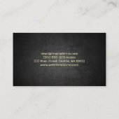 Carte De Visite Modèles Gold | Arrière - plan de texture noire (Dos)