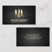 Carte De Visite Modèles Gold | Arrière - plan de texture noire (Devant / Derrière)