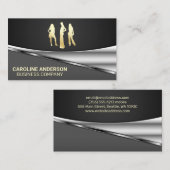 Carte De Visite Modèles Gold | Arrière - plan en métal gris noir (Devant / Derrière)
