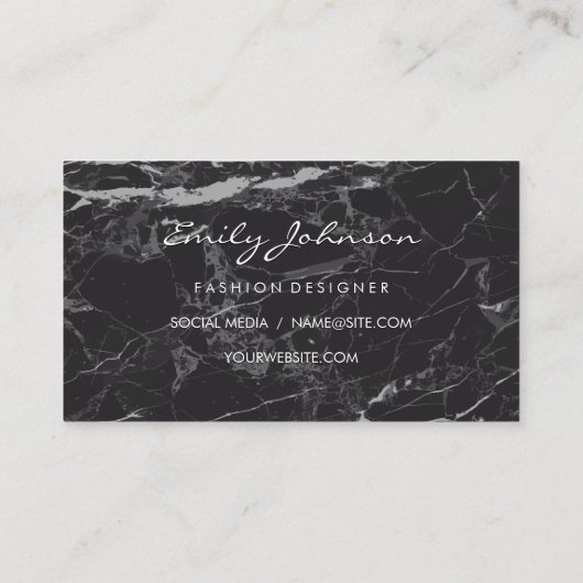 Carte De Visite Modèles | Marbre noir (Dos)