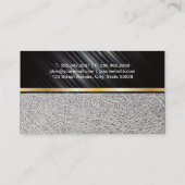 Carte De Visite Modèles / Métal & Cuir Blanc / Découpe Or (Dos)