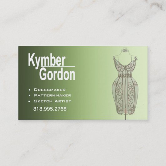 Carte De Visite "Modeleur Seamtress du mannequin II de couturière" (Devant)