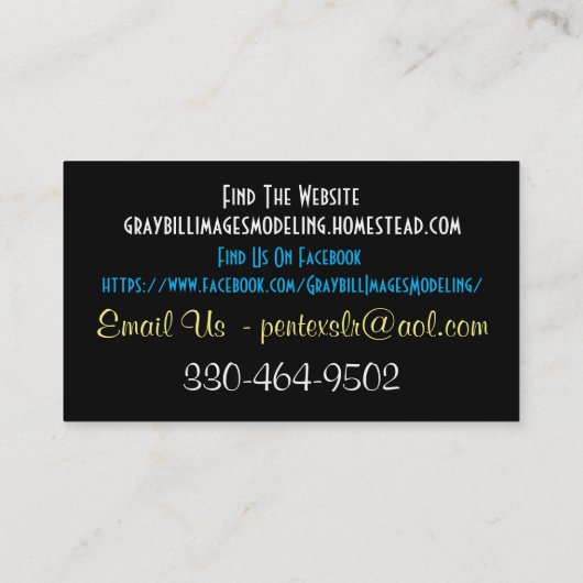 Carte De Visite Modélisation d'images de Graybill (Dos)