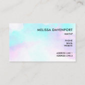 Carte De Visite Modern Abstract Blue & Purple Watercolor (Dos)