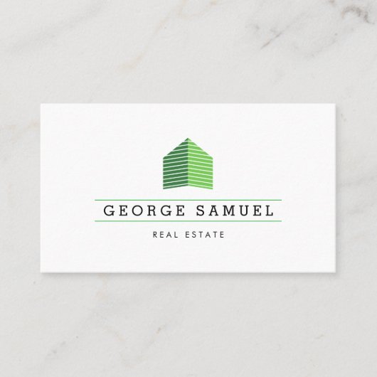 Carte De Visite Modern Abstract Home Logo Realtor QR Code White (Devant)