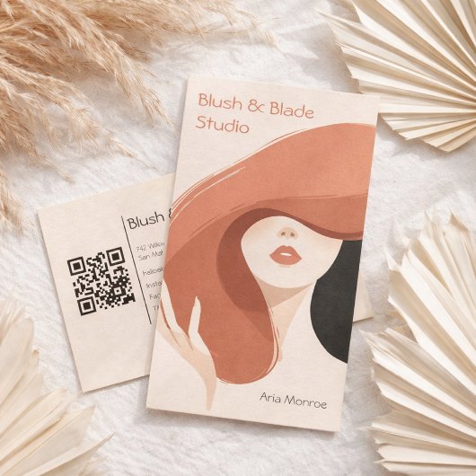 Carte De Visite Modern abstract Illustration Hairstylist Salon