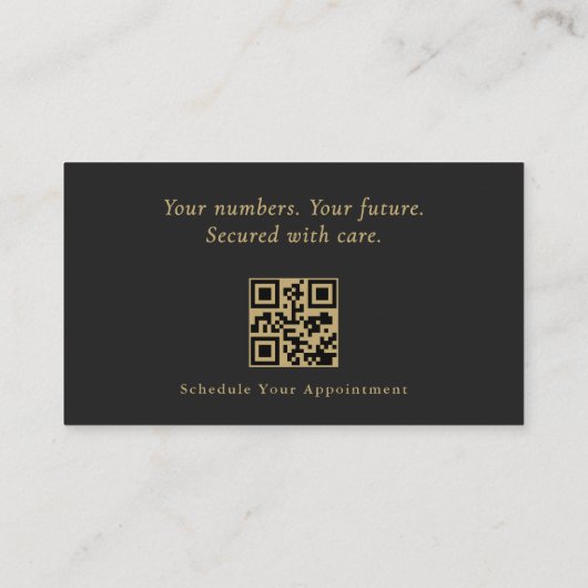 Carte De Visite Modern Accountant CPA Professional QR Code (Dos)