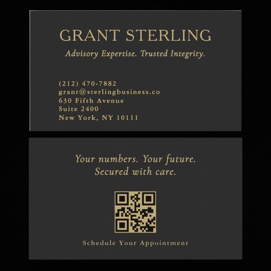 Carte De Visite Modern Accountant CPA Professional QR Code