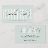 Carte De Visite Modern add brand name elegant blue (Devant / Derrière)