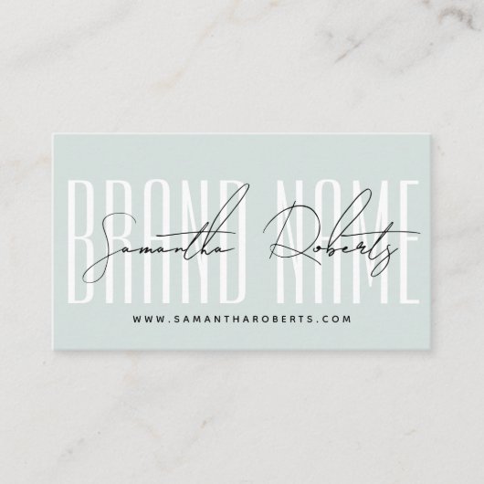 Carte De Visite Modern add brand name elegant blue (Devant)