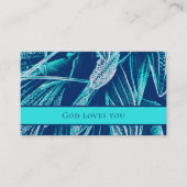 Carte De Visite Modern Aqua Nature Custom Bible Scripture Church (Devant)
