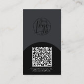 Carte De Visite Modern arch makeup black photo qr code logo (Dos)