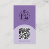 Carte De Visite Modern arch makeup purple photo qr code logo (Dos)