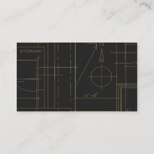 Carte De Visite Modern Architect Black Gold (Dos)